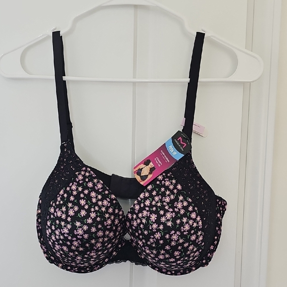 Maidenform Other - Maidenform Black and‎ Pink Floral Bra